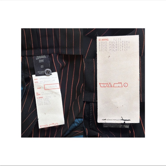 Jean Paul GaultierāVintage Couture Pinstripe Suspender Trousers - Picture 7 of 8